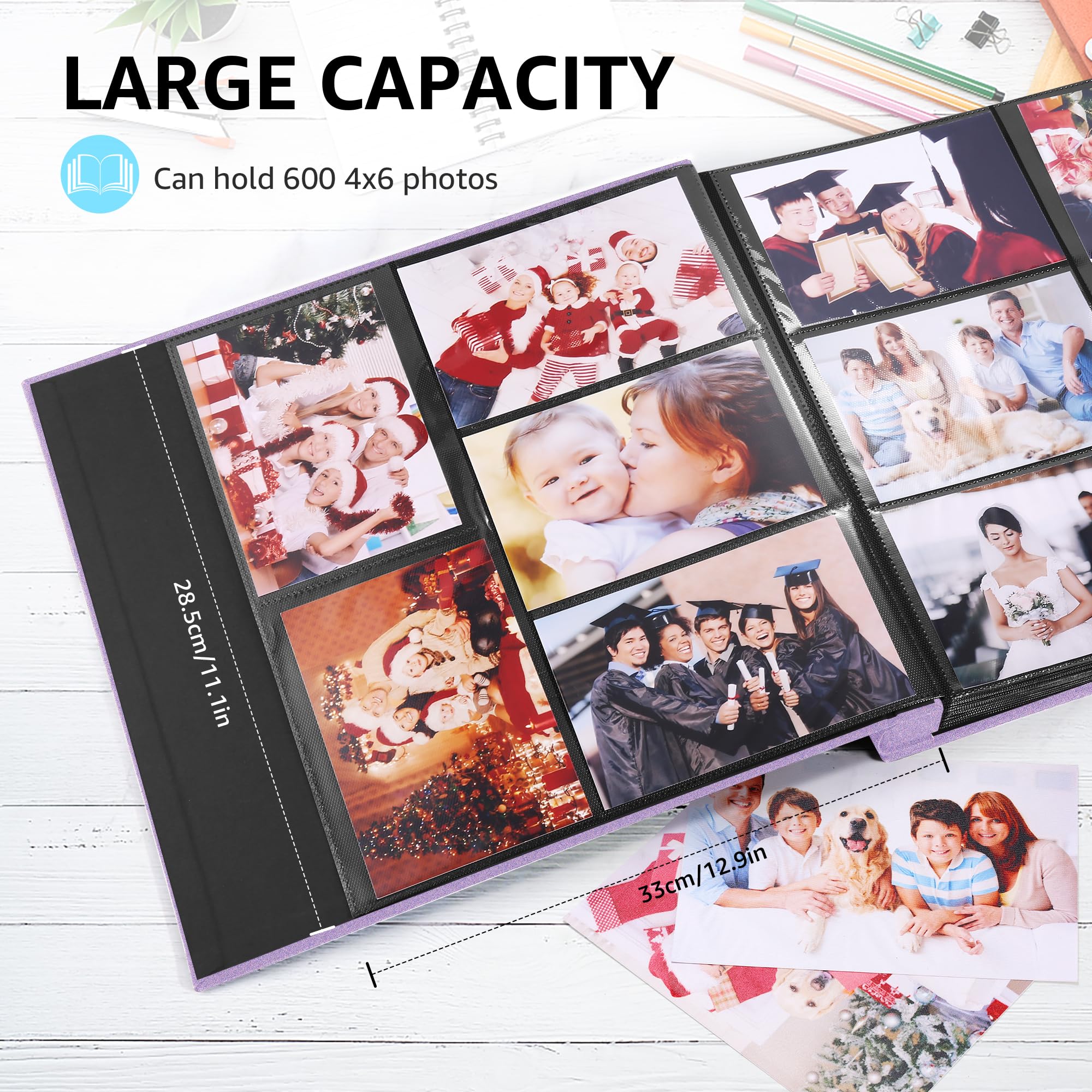 DazSpirit Photo Albums 6x4 Inch 600 Pockets Slip In, Customizable Linen Cover 10x15cm Photo Album, Large Capacity - Image 4