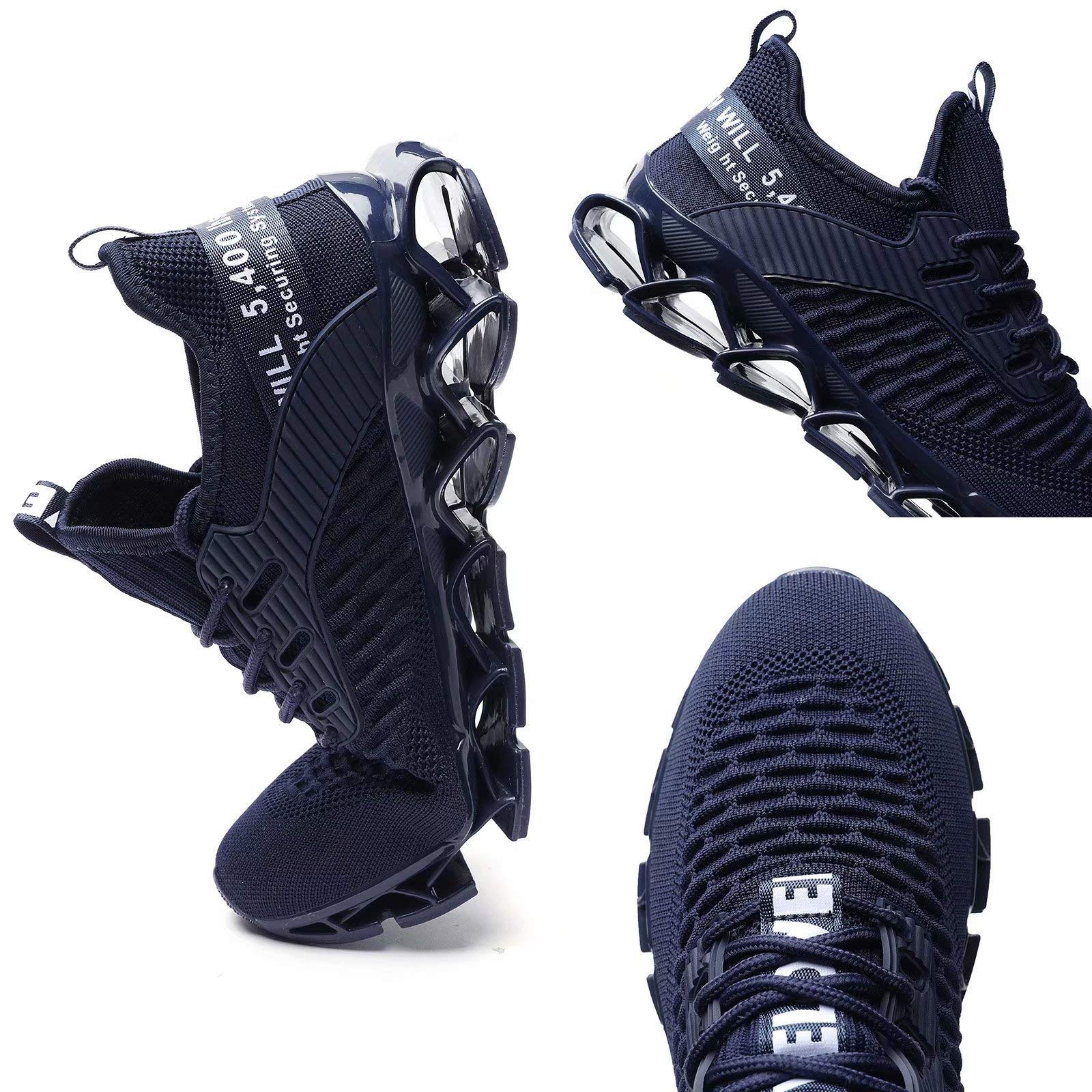 Vooncosir Men's Fashion Sneakers Breathable Mesh Running Shoes Blade Non Slip Soft Sole Casual Athletic Walking Shoes