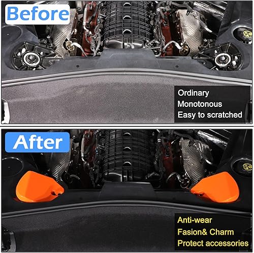 Miniatura 2 de Cubiertas de torre de puntal trasero compatibles con Chevrolet Corvette C8 2020-2023, cubierta de panel de protección de impactos de plástico ABS