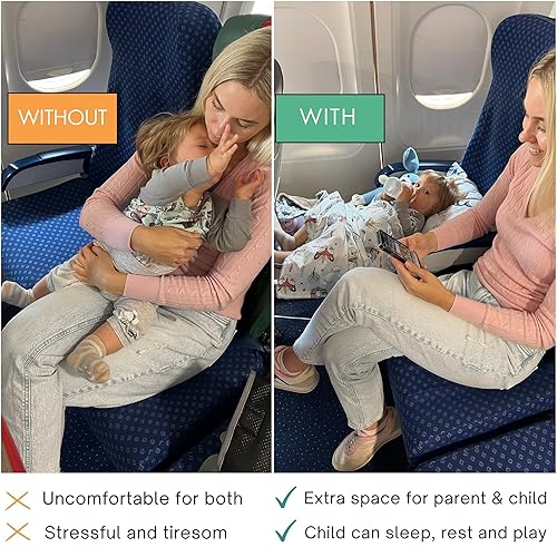 Miniatura 7 de Extensor de asiento de avión para niños, patrón divertido y fácil instalación, cama de avión para niños pequeños y extensor de asiento de avión para