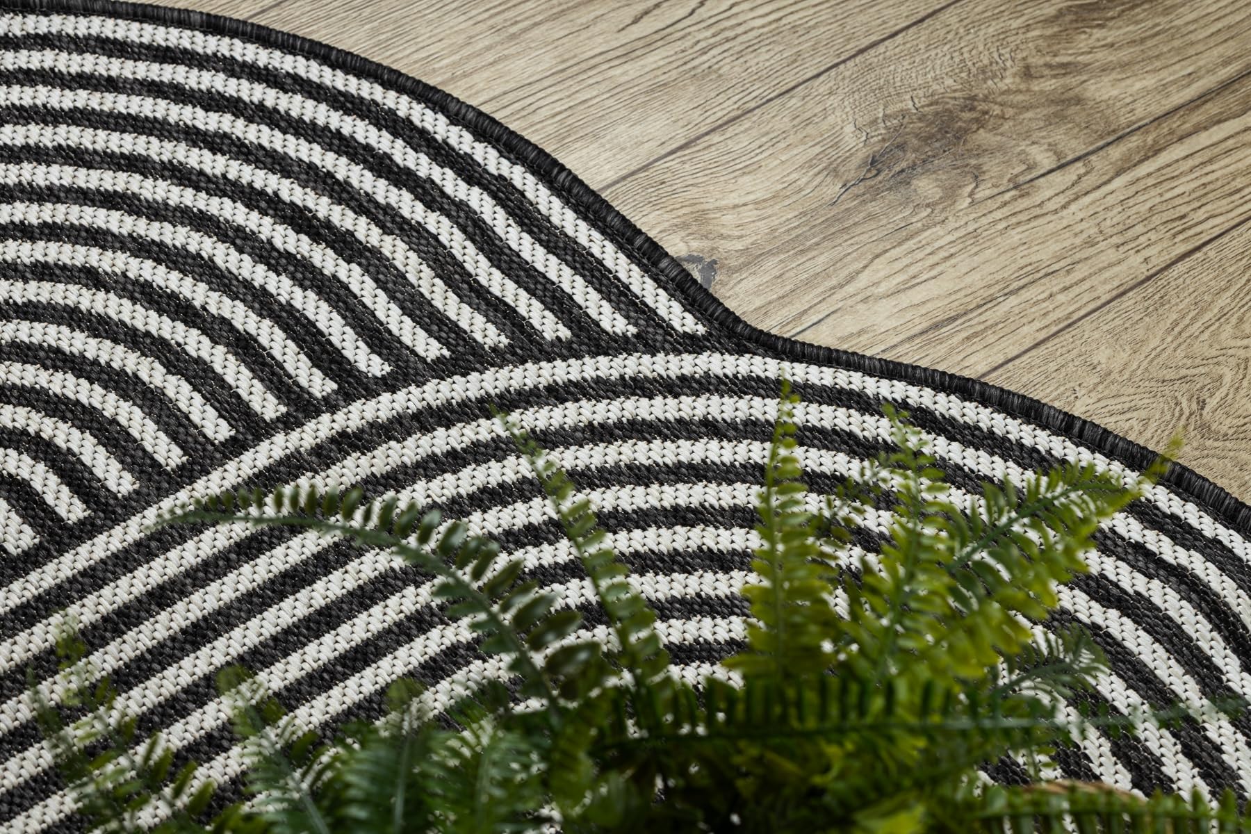 rugsx ORGANIC 1835 Tappeto sisal ecru/nero indoor & outdoor 200x290 cm