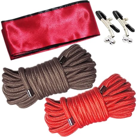 BDSM Shibari Bondage Cotton Rope Kit with Silk Eye Mask