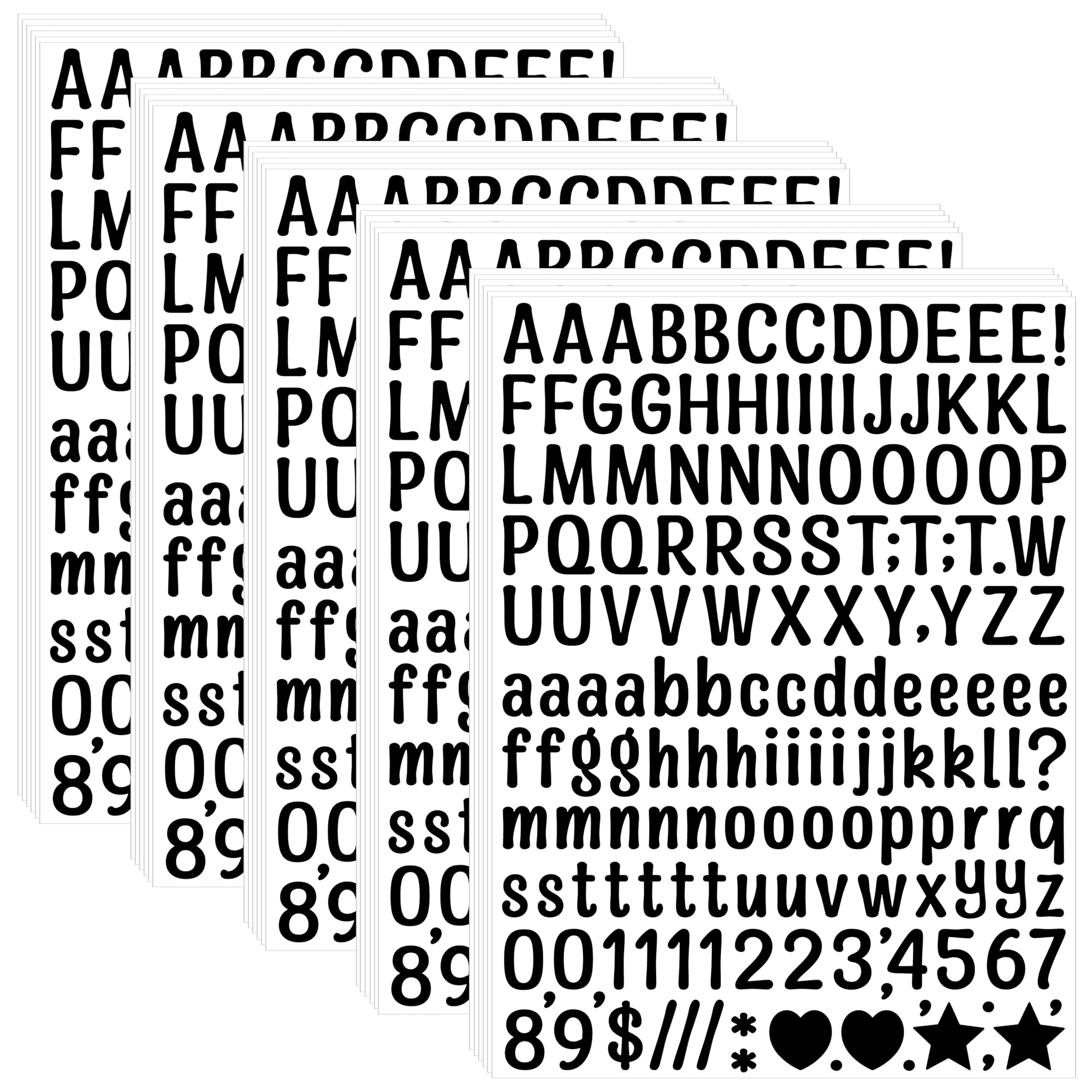 4920 Pcs 30 Sheets Letter Stickers 0.5in Alphabet Stickers 1/2 Inch Small Vinyl Self-Adhesive ABC Number Sticker Letters for Water Bottles
