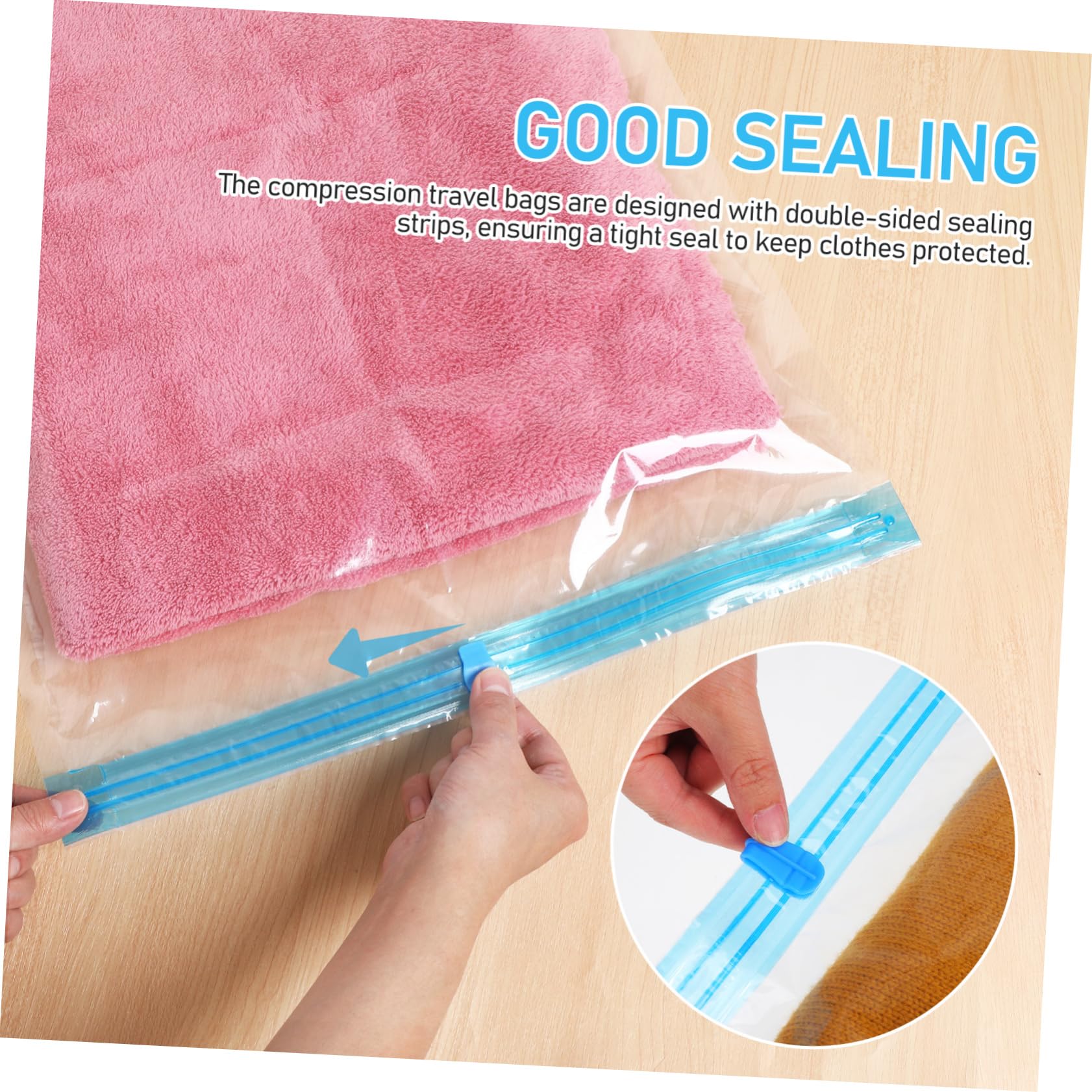12 Stück Kompressionsreisebeutel Vakuumbeutel zum Platzsparen Aufbewahrungstaschen für Kleidung Organizer für Gepäck Robust und Langlebig für Reisen und