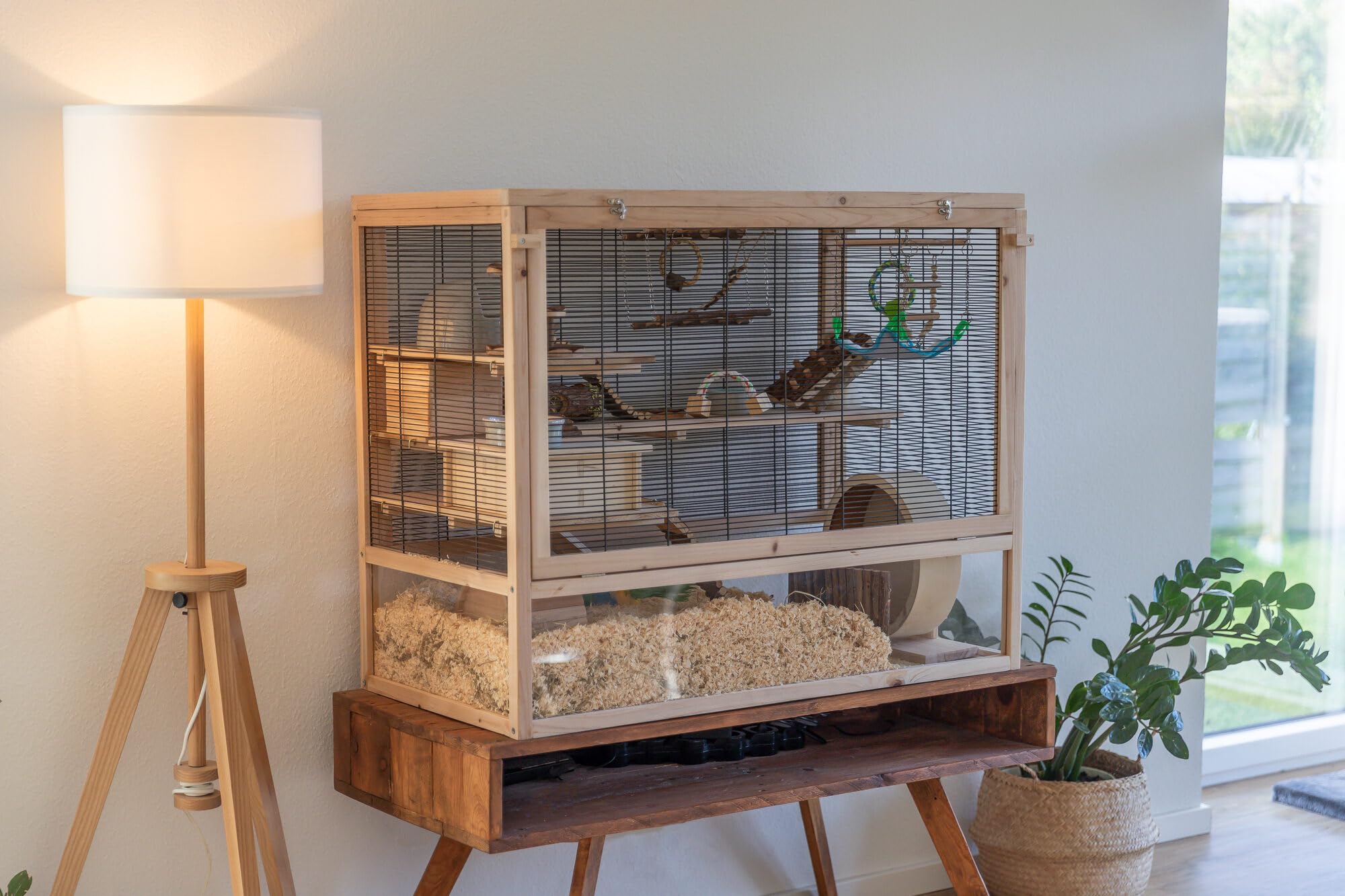 TRIXIE Laufrad mit Kugellager - für Hamster - geschlossene Korklauffläche - unbehandeltes Holz - Durchmesser Laufrad: 28 cm - 60923 - 3