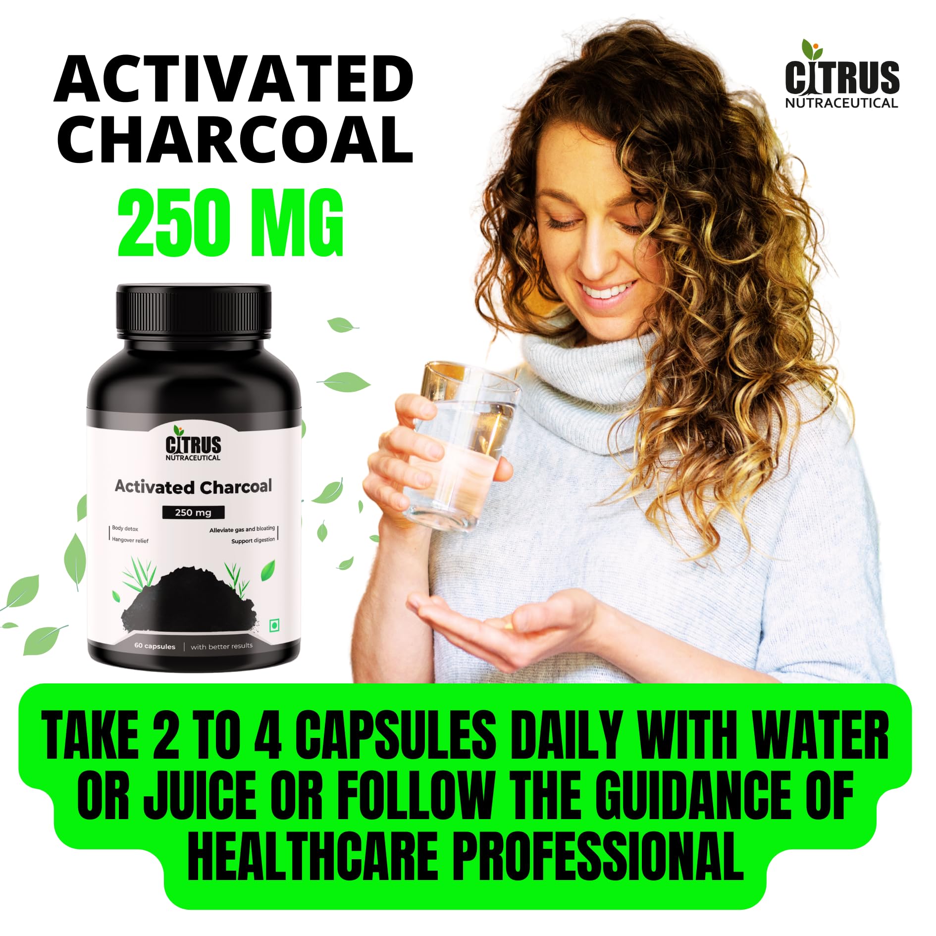 CITRUS NUTRACEUTICAL Activated Charcoal 250mg Capsules 4