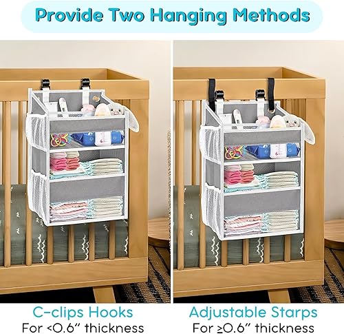 Miniatura 5 de Ofiray-home Organizador de pañales colgante para cambiador, cunas, automóvil, patio de recreo o organización de pared y guardería, organizador