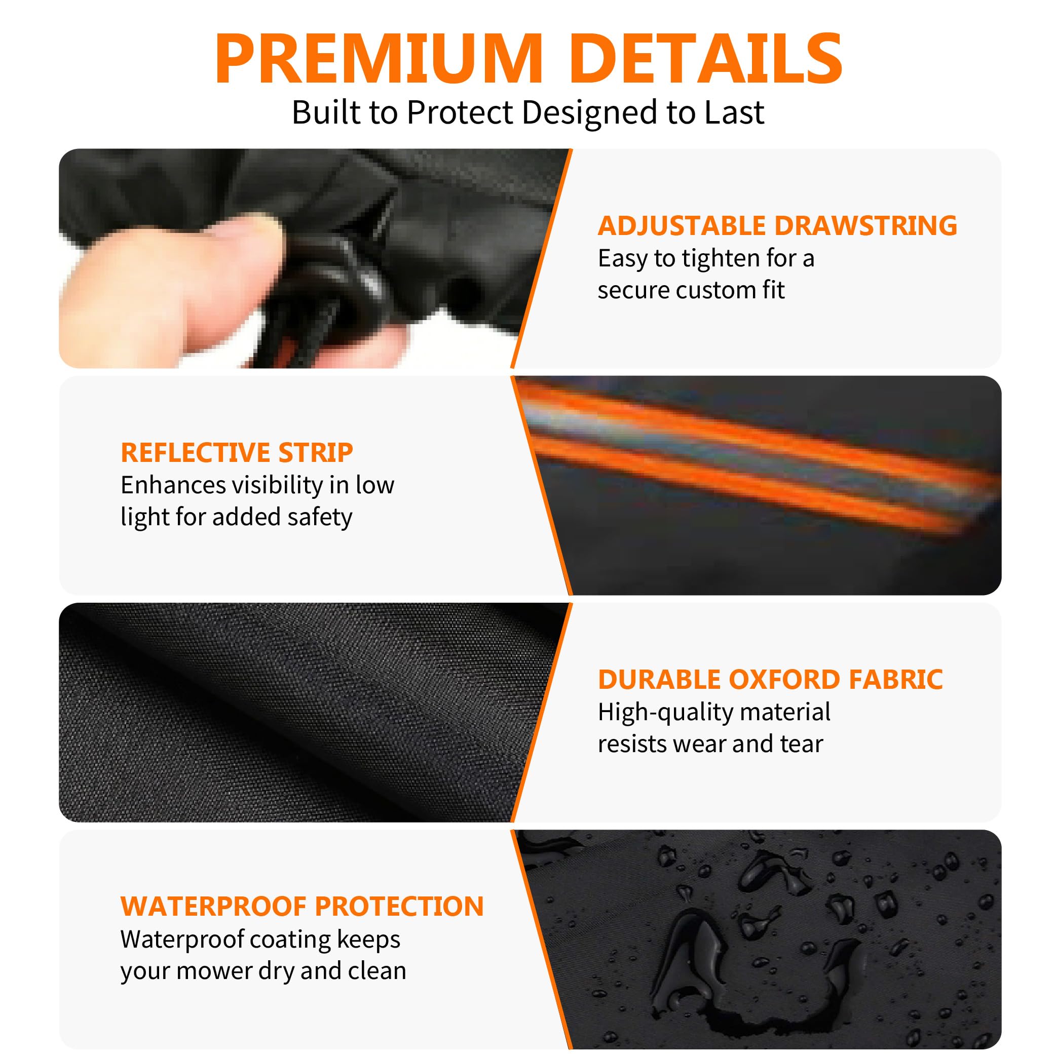 JUZELY Funda Cortacésped para Stihl iMOW RMI 632, Cubierta 600D para Robot Segador Impermeable UV Tiras Reflectantes