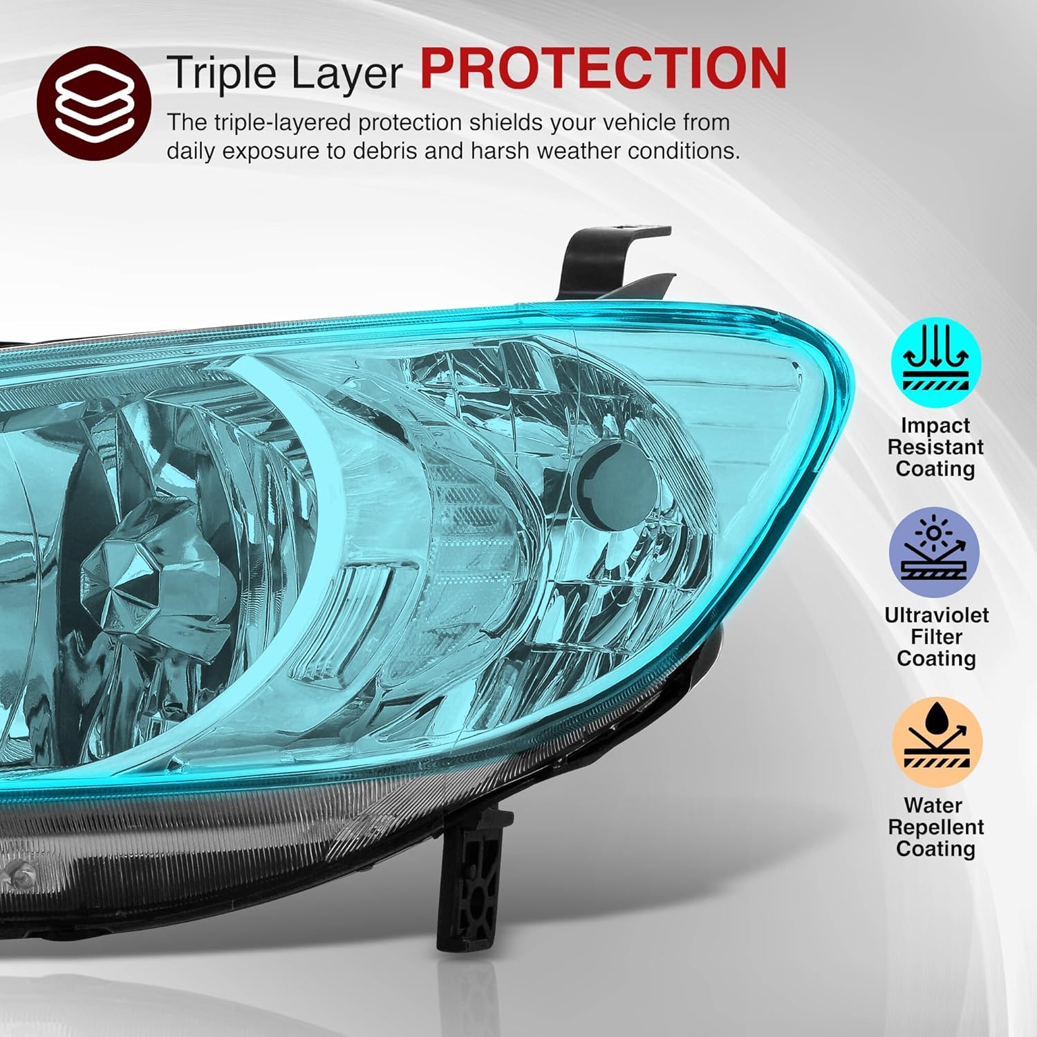 AJP Distributors Front Bumper Driving Headlight Headlamps Corner Turn Signal Reflector Driver Passenger LH RH Complete Assembly Set Upgrade Compatible/Replacement For Civic HX DX LX EX 2004 2005 04 05