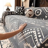 Vista 160 de VClife funda boho de sofá de felpilla para sofá seccional, funda antideslizante para sofá de 2 plazas, protector para mascotas con borlas, funda
