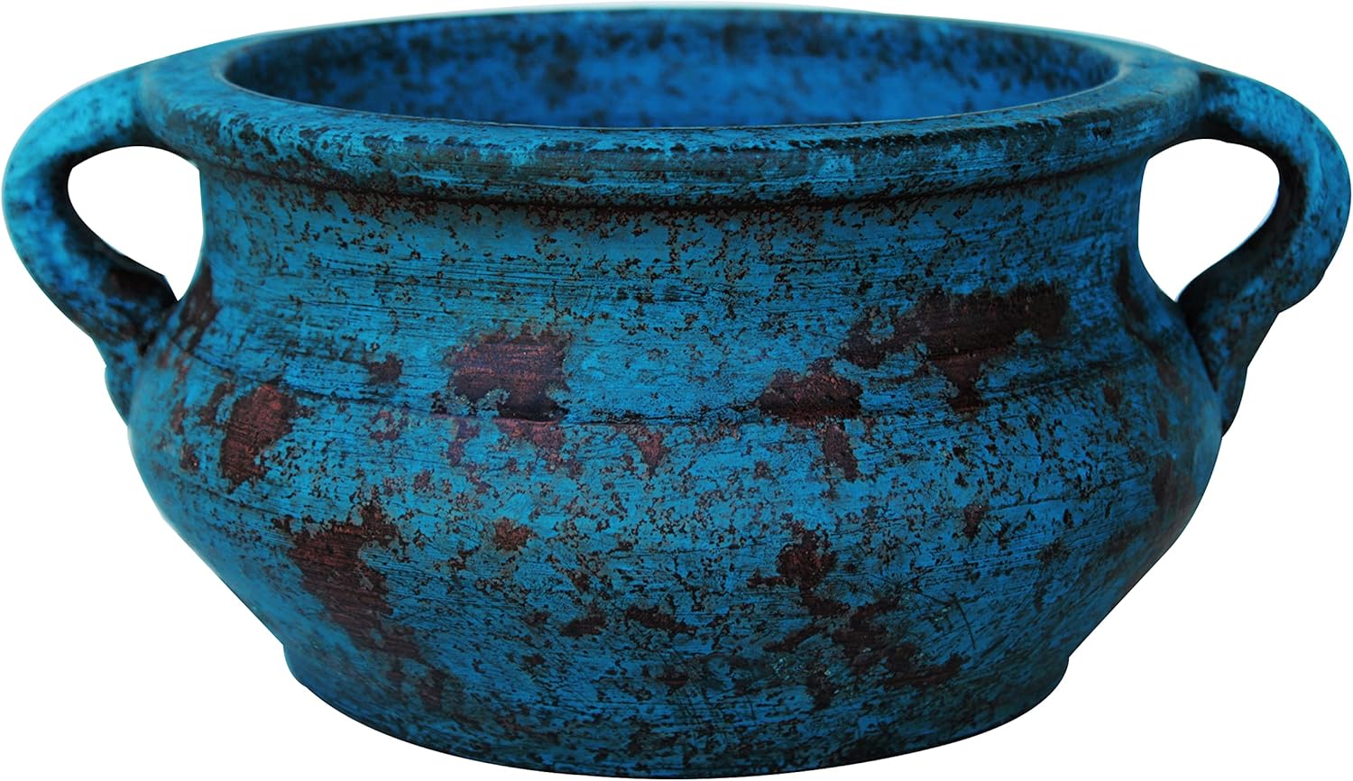 Goodman and Wife Egyptian Era Designed Earthen Ware Terra-Cotta Vessel/Planter with Looped Handles (Tulip Pumpkin Yellow)