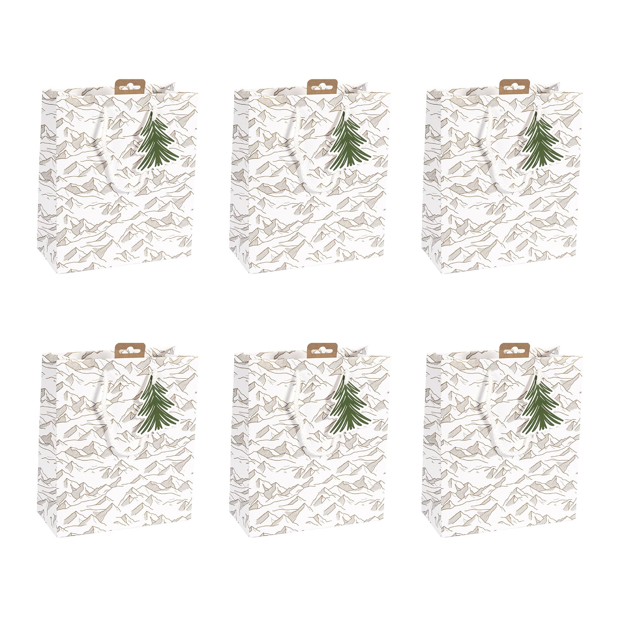 Clairefontaine X-32802-3Cpack - A Lot of 6 Excellia Gift Bags- Medium size - 21,5x10,2x25,3cm - 210g - Motive : Altitude- Gift Wrapping, Ideal for Books, Games