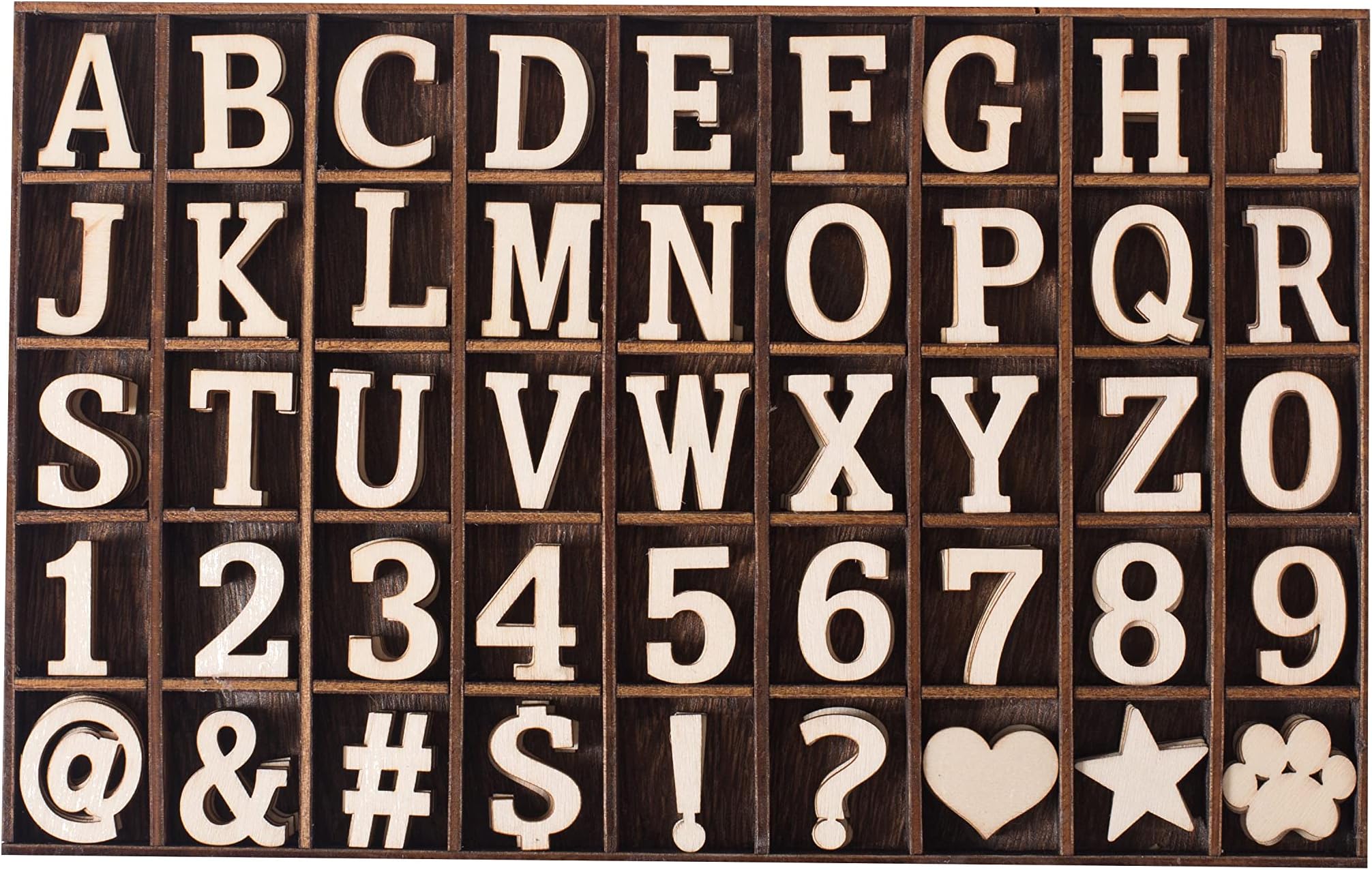 248 Pcs 1 Inch Wood Alphabet Letters and Wooden Numbers