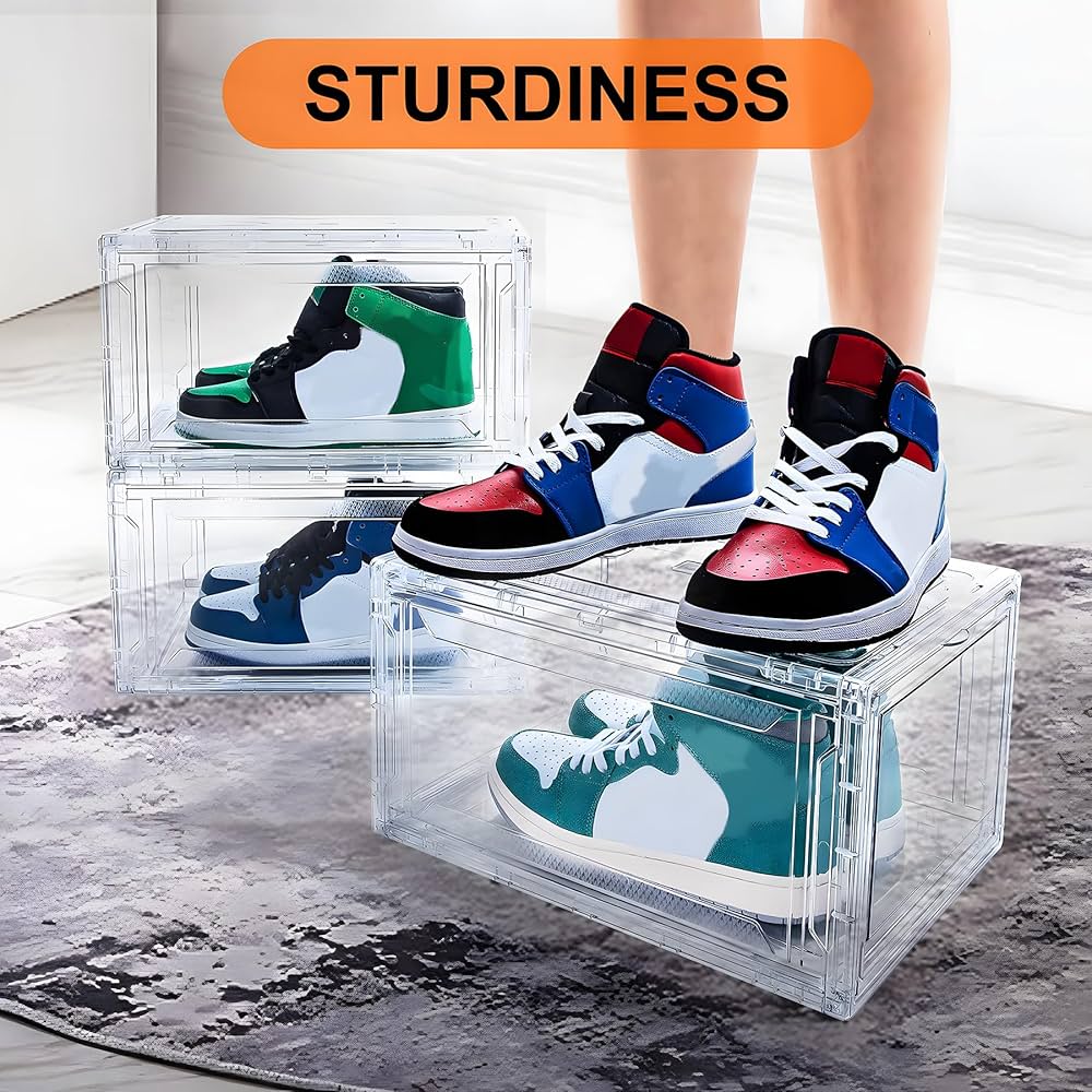 Amazon.co.jp: アクリルクリアシューズボックス 12個パック