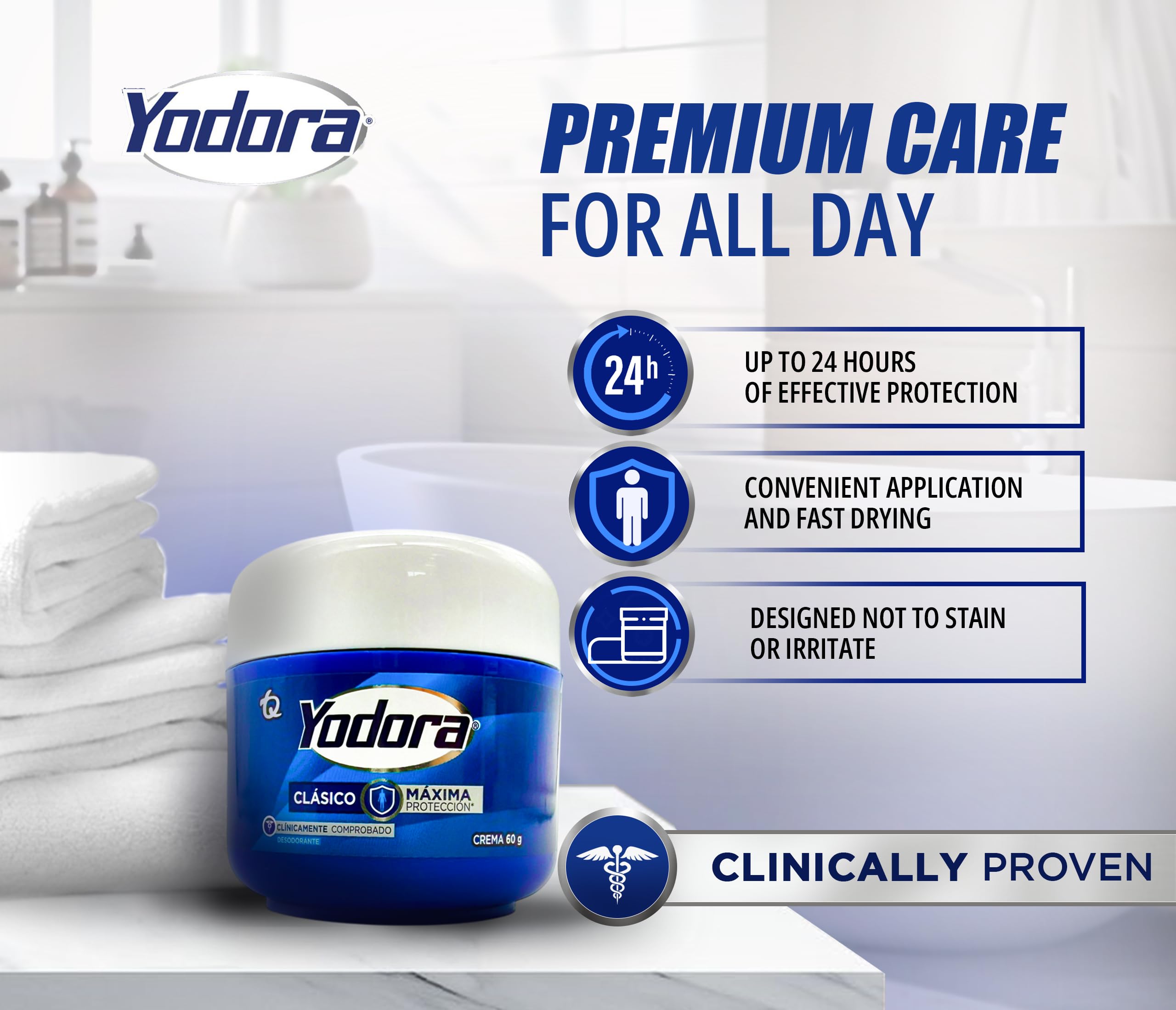 Yahve Yodora Clásico Cream Deodorant, Vegan Hydrating 2-Pack