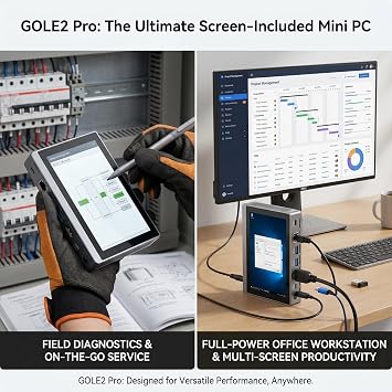 HIGOLEPC Mini PC Win 11 PRO, N5095 Mini Computer, 8GB DDR4 128GB EMMC Mini Desktop Computer with IPS Screen, WiFi 5.0, BT5.0, Gigabit Ethernet