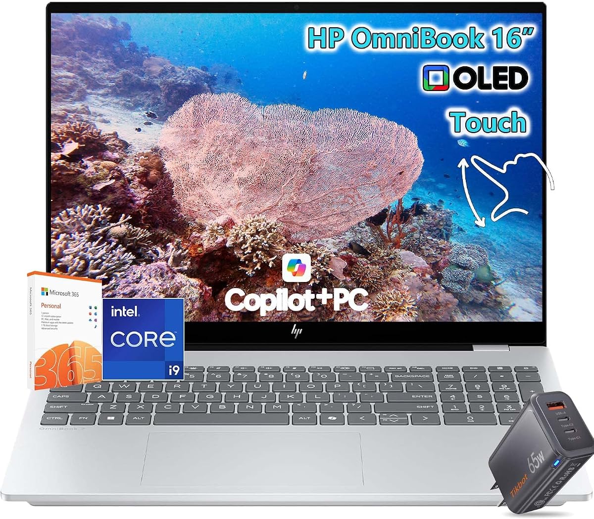 Laptop HP OmniBook 7 con pantalla táctil -Intel Core 9 270H Beat i7-13650HX -16" 2K OLED 120Hz -32GB RAM| 2TB SSD -Teclado retroiluminado-Edición de video Computadora empresarial Portátil PC Copilot Windows 11 Pro
