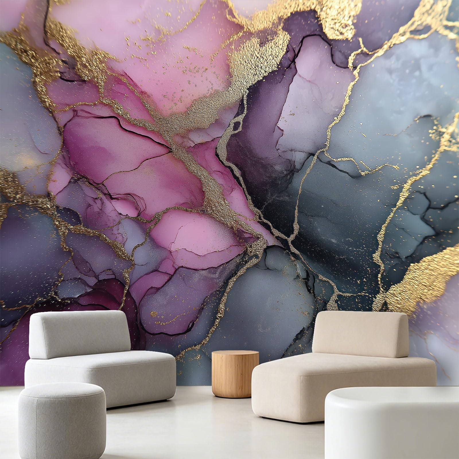 Papel pintado fotográfico para salón, mármol, grietas doradas, 250 x 175 cm, estilo moderno, impresión 3D, papel pintado no tejido, papel pintado de pared para dormitorio, habitación infantil, fondo