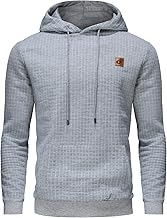 YuKaiChen Men's Pullover Hooded Sweatshirts Plaid Jacquard Long Sleeve Drawstring Hipster Casual Hoodies