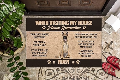 Miniatura 5 de This is My Home Not Yours - Felpudo Belga Malinois personalizado para hombres, mujeres, familiares y amigos, 16 x 24 pulgadas, tapete decorativo
