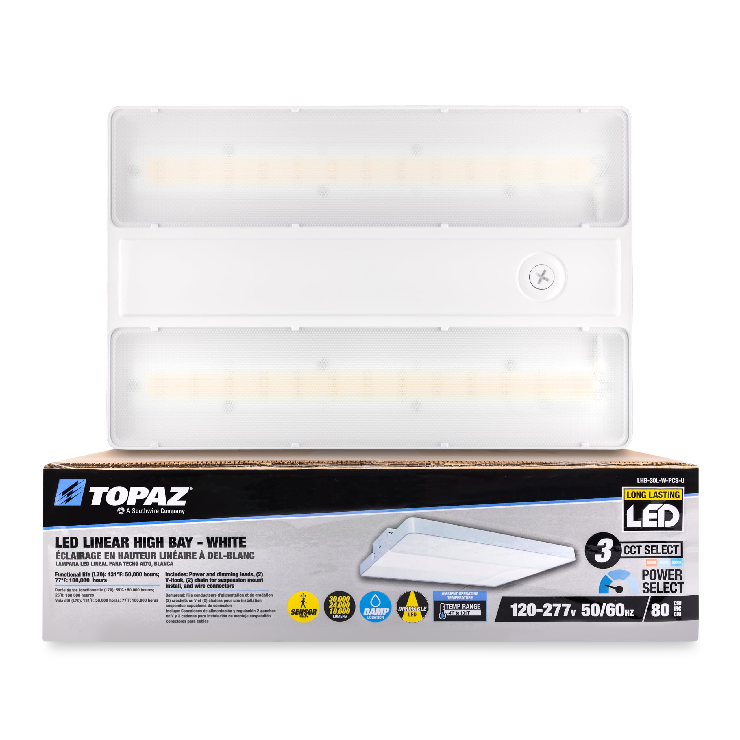 Topaz LHB-30L-W-PCS-U LED Linear High Bay Light 18 Inch - White