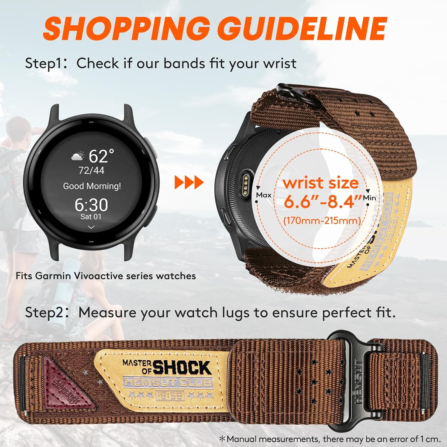 20mm Nylon Band Compatible with Garmin Vivoactive6/5/3,Forerunner 165/55/645/245 Music, Compatible with Amazfit Active Premium 45mm,20mm Soft Nylon Replacement Strap.