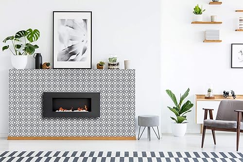 Miniatura 6 de Mi Alma Calcomanías de azulejos en blanco y negro, 24 unidades, calcomanías para azulejos en muro, baño y cocina, calcomanías de vinilo para pared