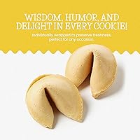 Vista 2 de Fortune Cookies - Galletas de la fortuna envueltas individualmente para Navidad, fiestas, bodas, eventos y celebraciones con divertidas fortunas