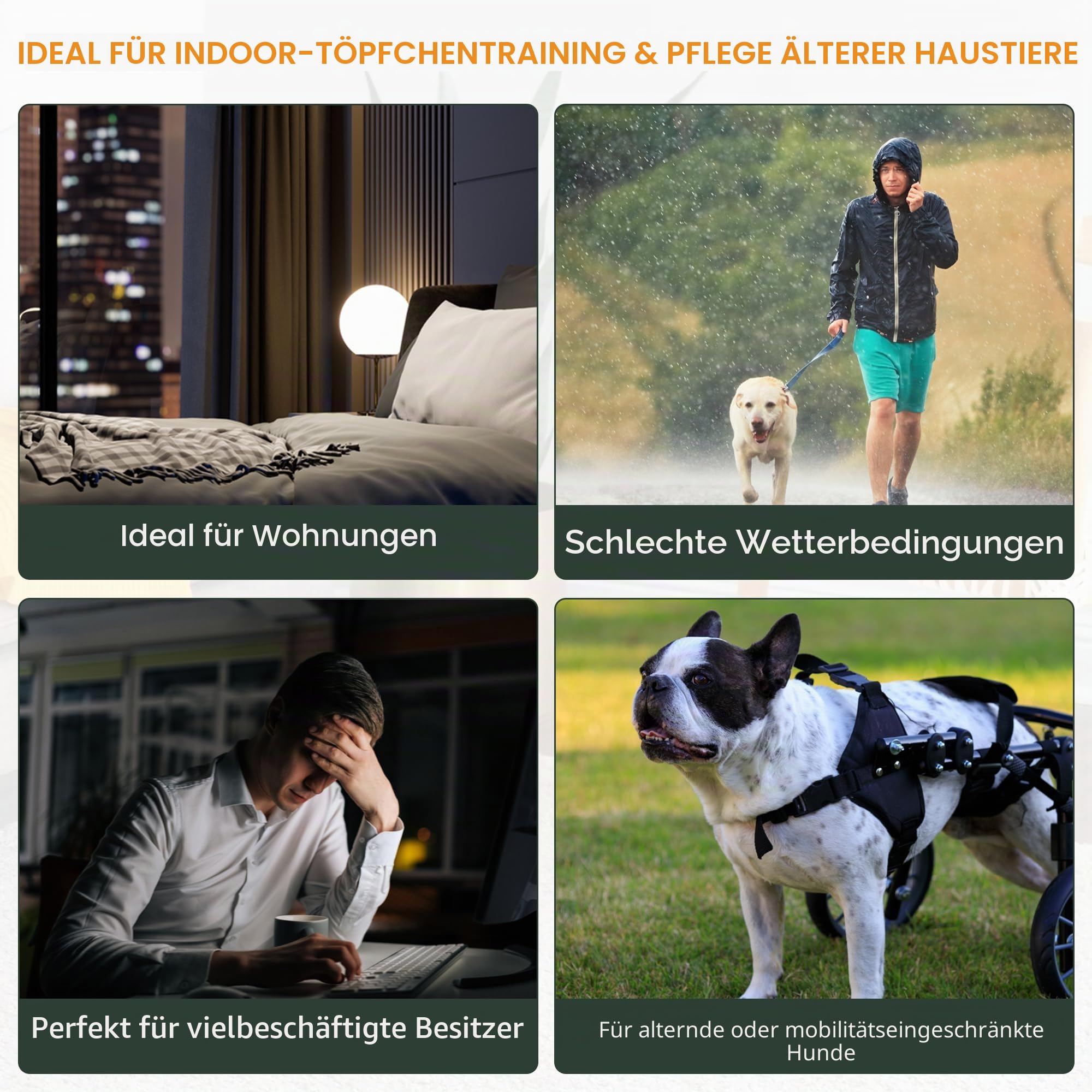 Pawise Urinierpad-Halter mit Wand, Urinierunterlage für Trainingspads, Netz-Trainings-Tablett für einfache Reinigung, 60 cm x 60 cm + Urinierpad, 4 Stück, für kleine und mittelgroße Hunde