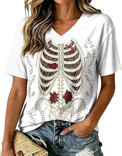 Womens Pumpkin Shirt 2026 Oversized Pumpkin Printed Cute Sho