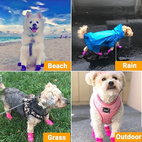 Miniatura 5 de Pesp Cute Little mascota perro cachorro Rain Nieve Botas Zapatos Booties Candy colores impermeable de goma antideslizante, Verde