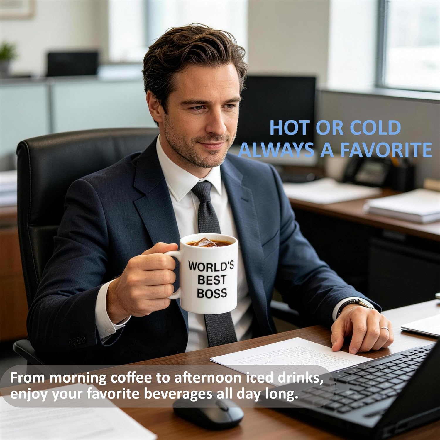 Worlds Best Boss Mug for Managers and Coworkers, Funny Boss Gift Cup