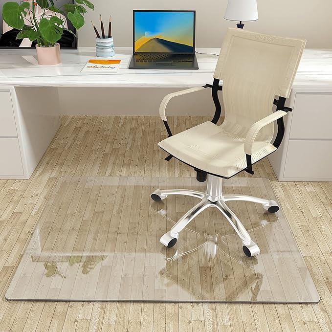 HARRITPURE 46"x36" Office Chair Mat Tempered Glass Carpet