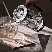 Vista 3 de Aarke Purificador - Jarra de filtro de agua de vidrio y acero inoxidable de alta calidad, sistema de filtro recargable y gránulos, jarra de 2.8 L