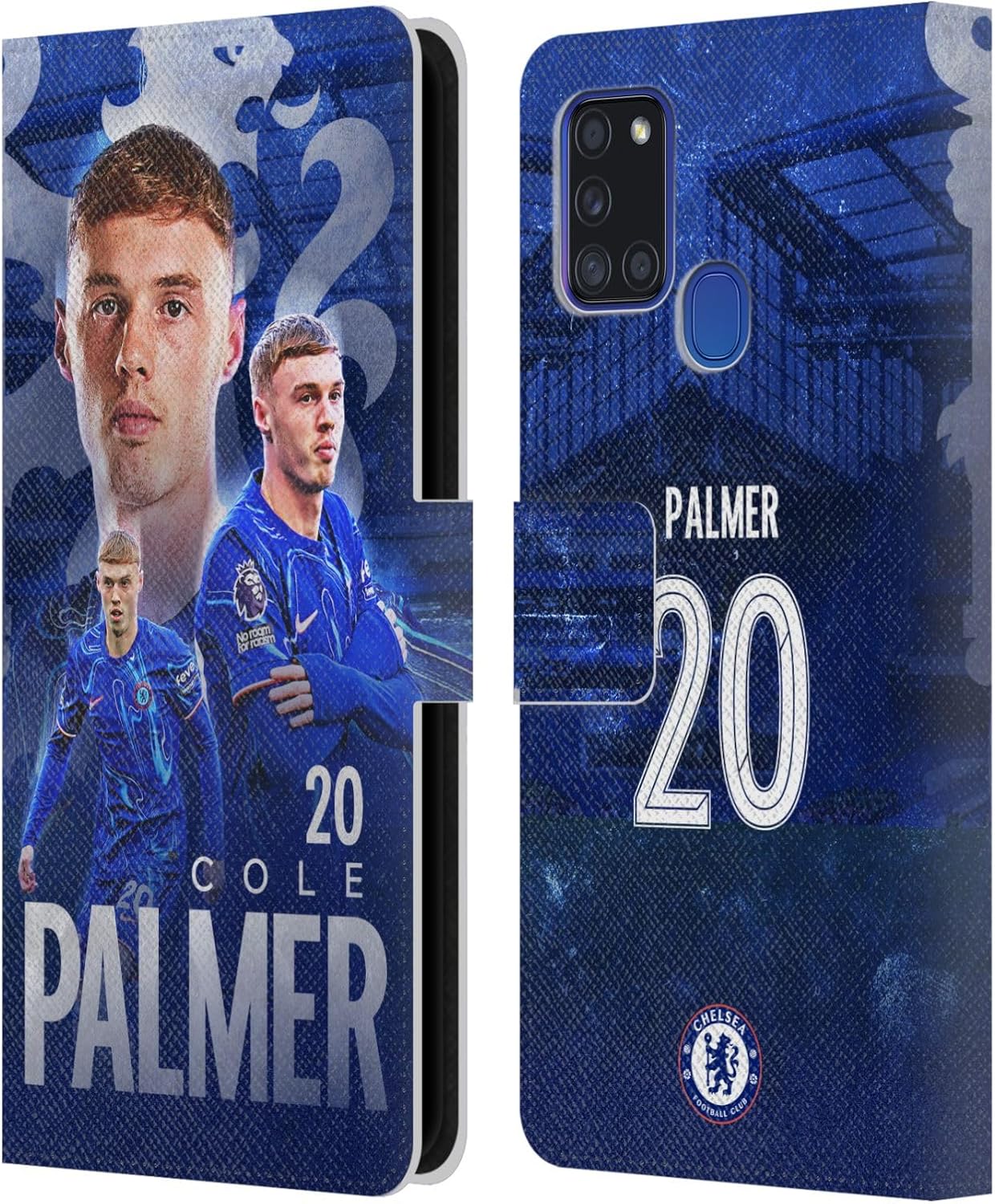 Head Case Designs Officially Licensed Chelsea Football Club Cole Palmer 2024/25 First Team Leather Flip Case Compatible with Samsung Galaxy A21s (2020)