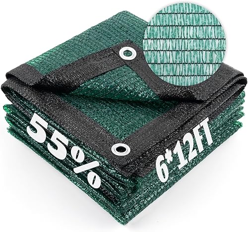 Miniatura 19 de Cool Area 55% Tela de Sombra Solar con Malla, Lona con Ojales para Cubierta de Plantas 2x5m, Toldo para Patio, Jardín, Pérgola, Invernadero, Negro