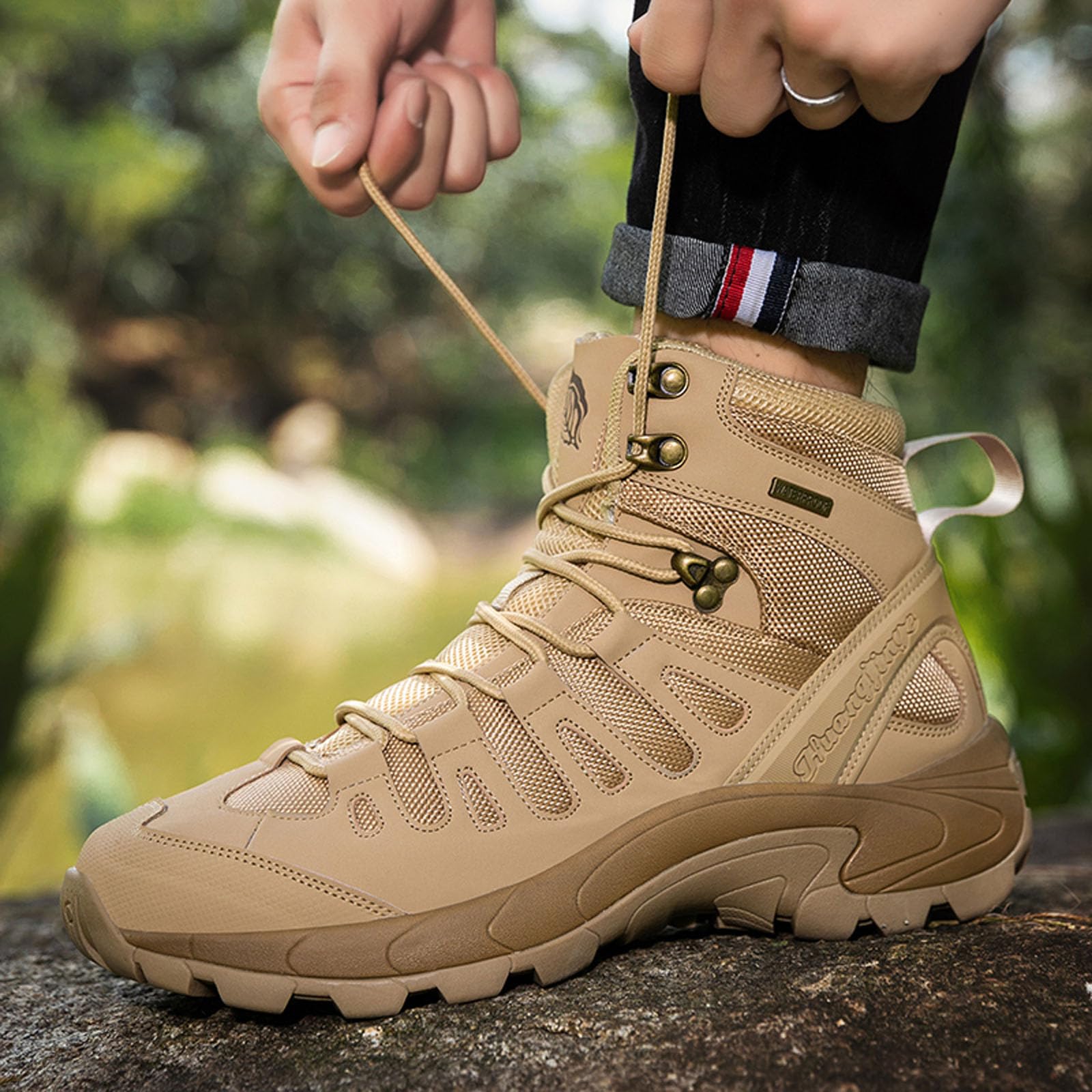 BLBK Stivali da trekking da uomo, per attività all'aria aperta, per trekking, caccia, lavoro