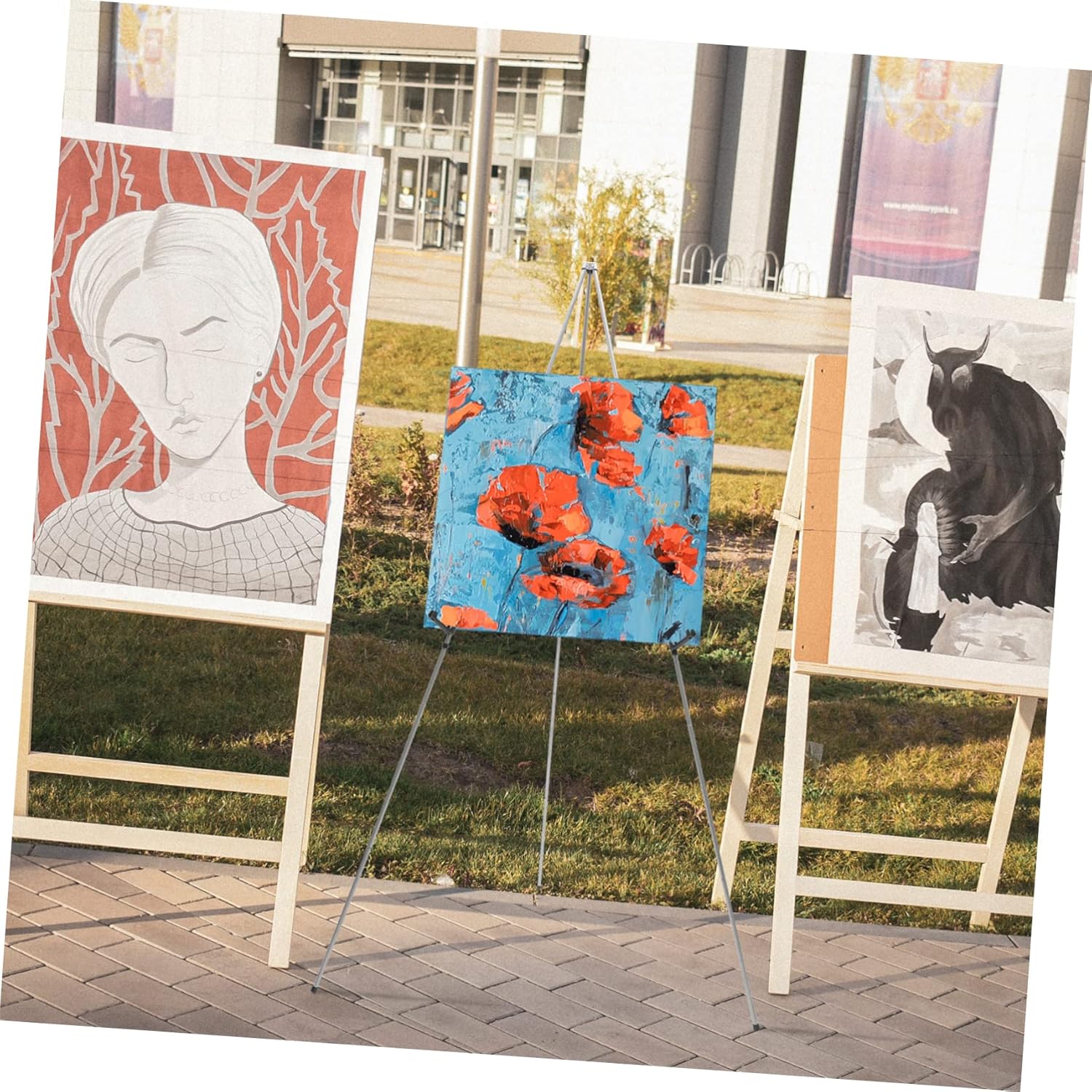 Veemoon Portable Art Easel Easy Folding Display Stand for Tabletop Art Metal Paint Easel for Wedding Sign