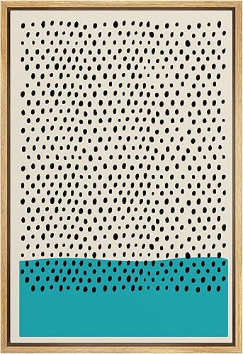 Miniatura 18 de IDEA4WALL Lienzo Enmarcado Impreso Arte de Pared Bloques Marrones y Azules de Mediados de Siglo Ilustraciones Geométricas Abstractas Arte Moderno