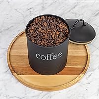 Vista 7 de AuldHome Design Recipiente de Café de Loza Esmaltada Negra; Almacenamiento de Café de Estilo Casa de Campo Moderno para Cocina