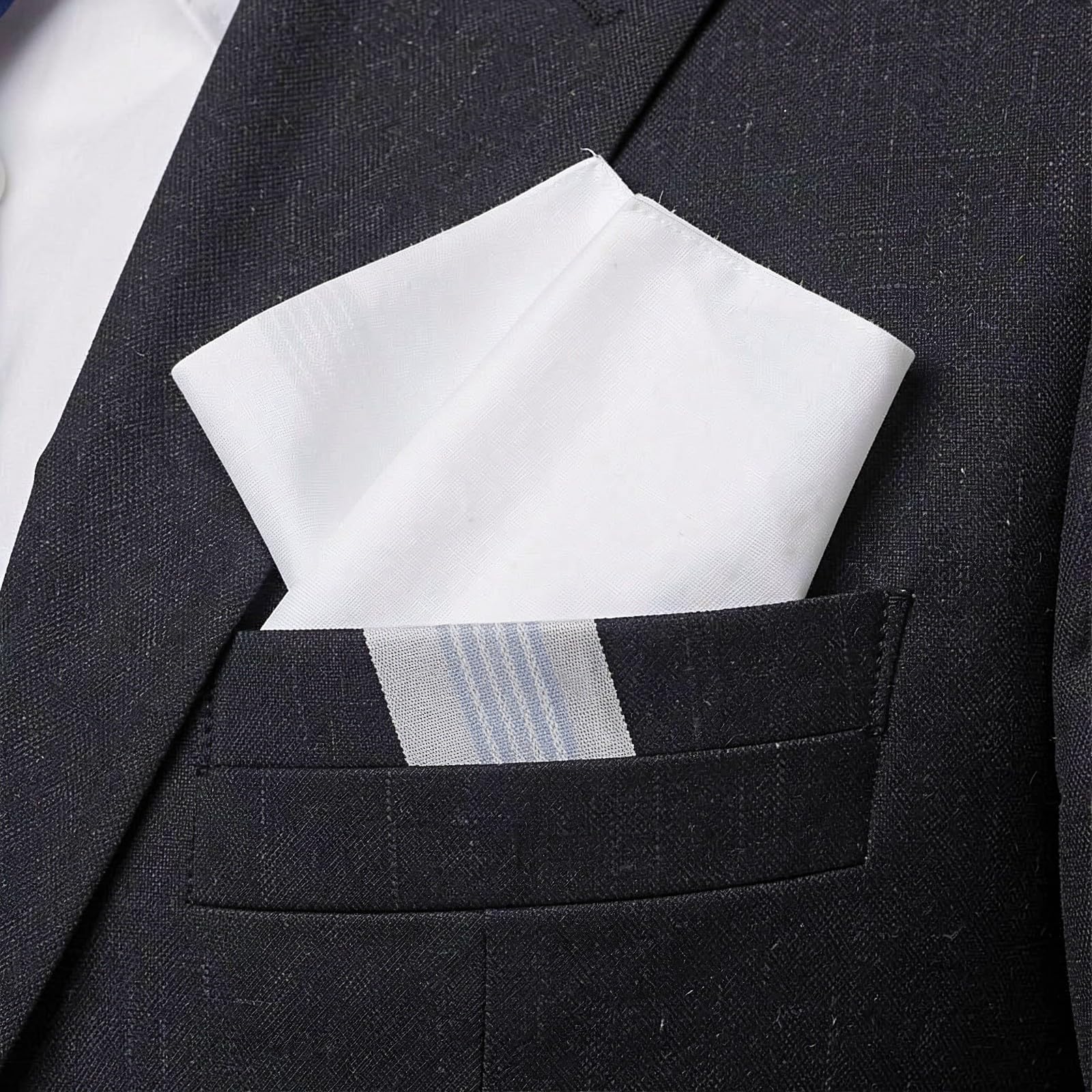 OUNONA 18 pañuelos blancos para hombre, 16x16 pulgadas, algodón suave,
