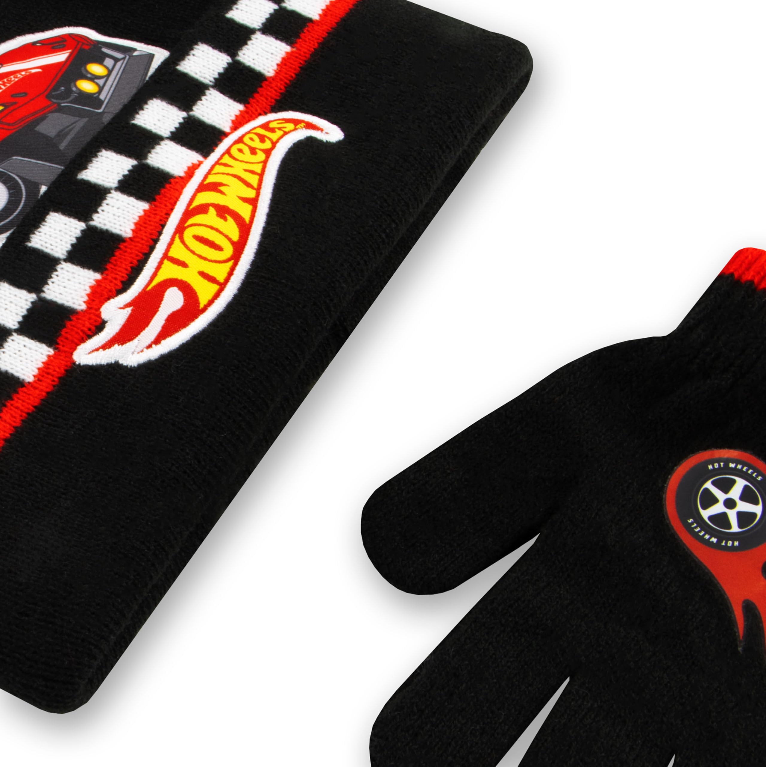 Hot Wheels Guantes E Gorra Niño | Guantes Niño Invierno | One Size Negro