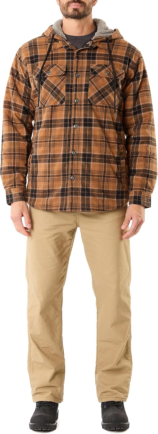 Smith's Workwear Men's Sherpa-Lined Hooded Flannel Shirt-Jacket - Image 8