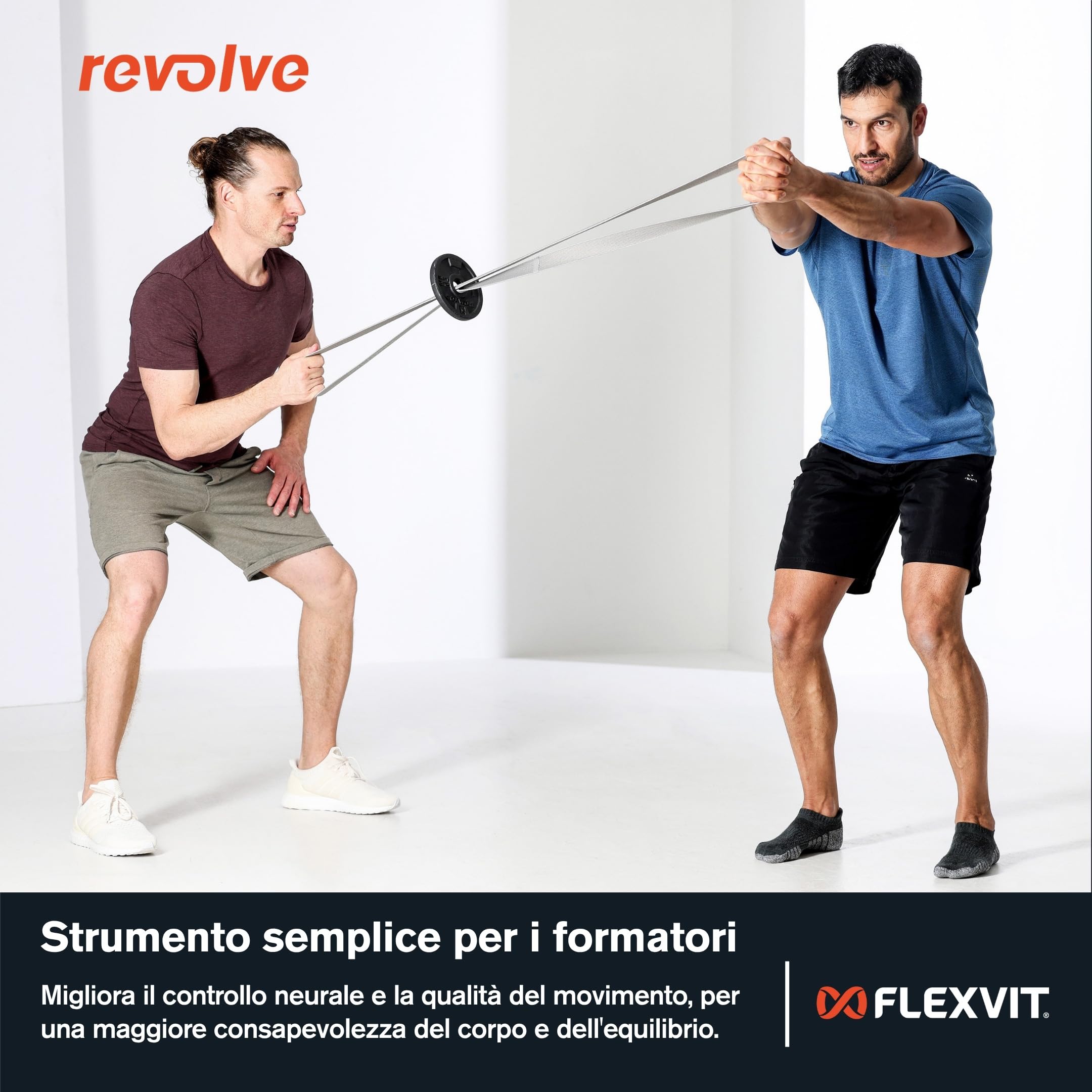 FLEXVIT Revolve - Powerband elastico per allenamento funzionale, fisioterapia e fitness, 5 livelli di resistenza, lunghezza ca. 1000 mm, certificate Oeko-Tex, Made in Germany