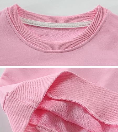 Miniatura 5 de DDSOL Sudaderas para niñas pequeñas, sudadera de San Valentín, cuello redondo, con volantes, manga larga, para niñas de 2 a 7 años
