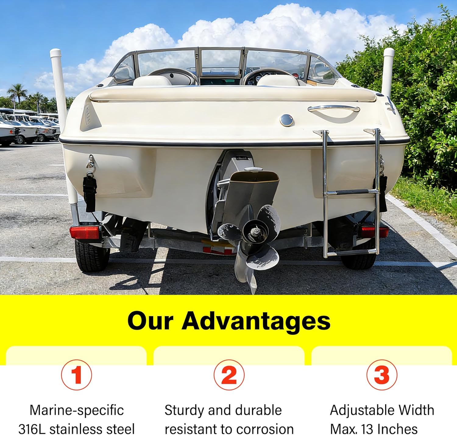 60'' 316L Stainless Steel Trailer Post Guide on Anti seawater Corrosion Boat Trailer Guide-ons-60in 2*UPVC Tube Trailer Guide Bars with Cushioned Rubber pad