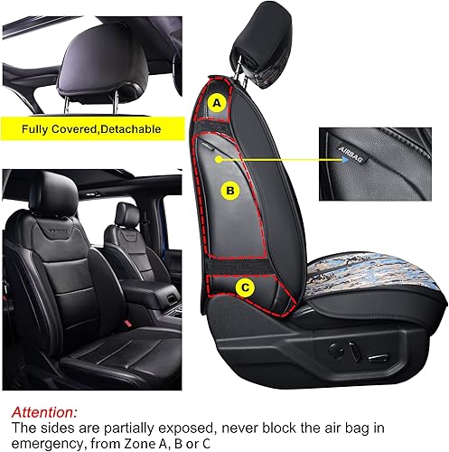 Miniatura 5 de GXT Juego completo de fundas de asiento de automóvil con cuero impermeable, cojín de asiento de automóvil para camioneta compatible con modelos