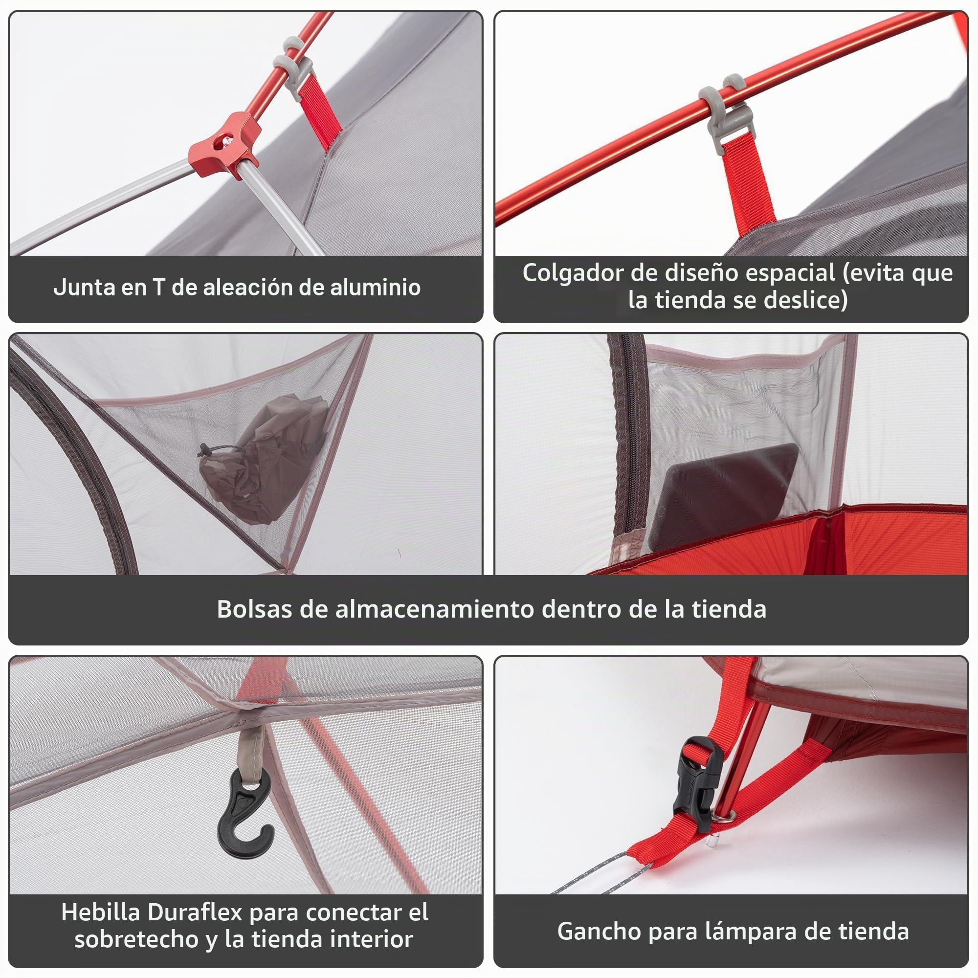 Naturehike Star-River Tienda de Campaña 20D Silicona Tela Ultraligero 2 Persona 4 Estaciones