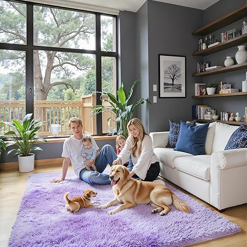 Miniatura 76 de Tapetes para sala de 6 x 9, tapetes de pelo largo grandes y suaves, tapete de área afelpado para dormitorio, decoración estética del hogar para Gris