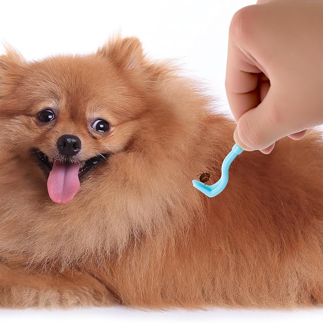 Foto 5 de 7 de QWORK® 8 Piezas Removedor para Quitar garrapatas Perros, Gancho para garrapatas